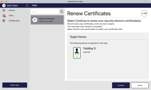 Collecting a certificate renewal